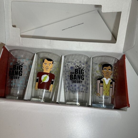 THE BIG BANG THEORY - SET OF 4 GLASSES PIXELATED COLLECTABLE 16oz - Picture 4 of 4